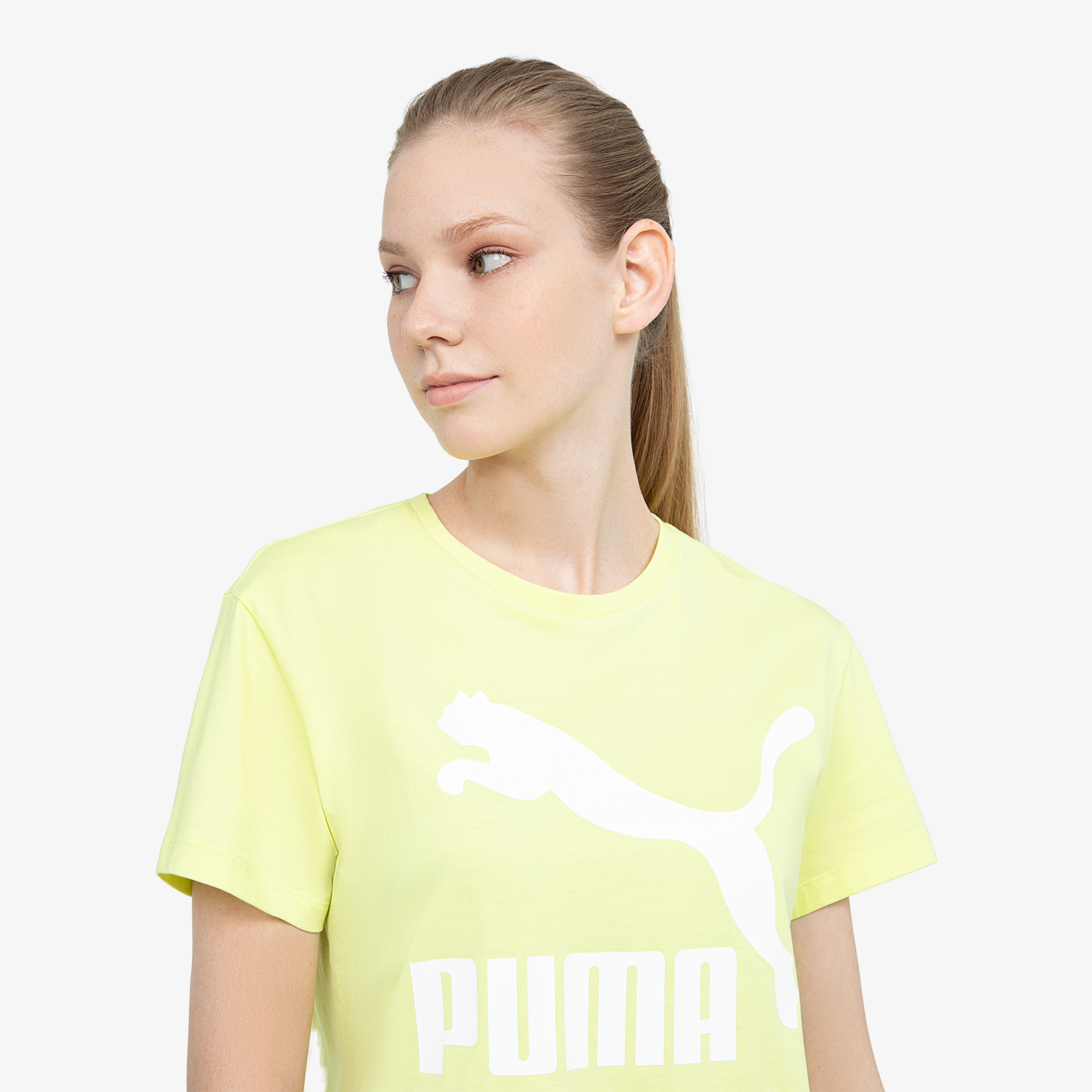 Футболки PUMA PUMA Classics Logo Tee 595514P0P-31, цвет желтый, размер 46-48 CS20000477 - фото 4