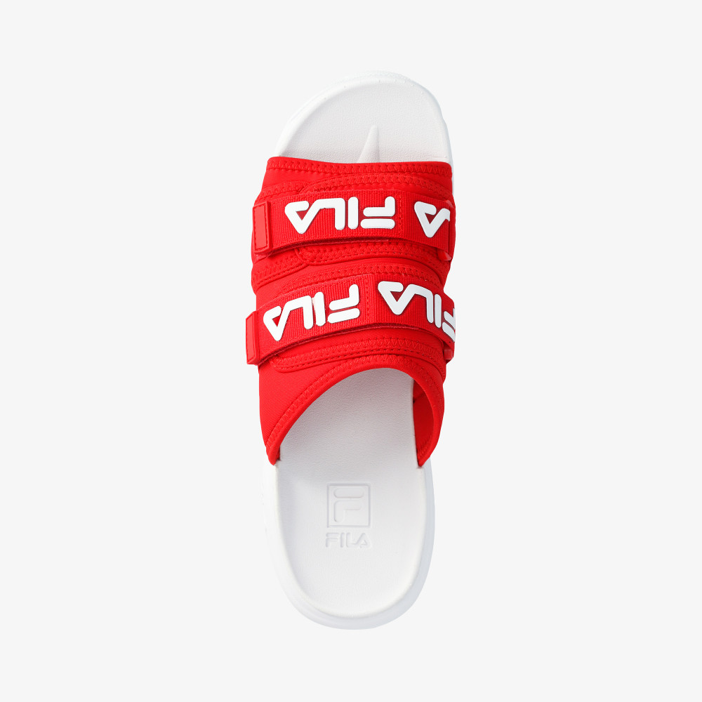 Red best sale fila slides