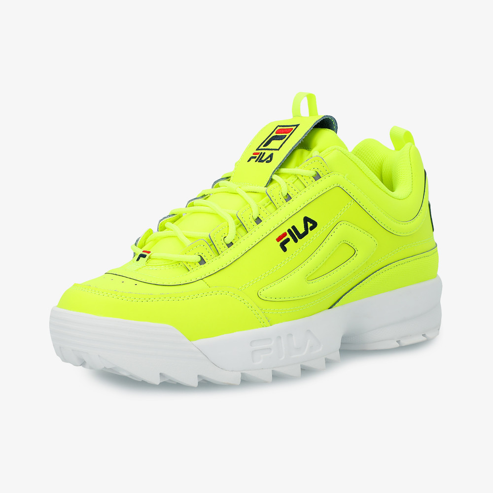 Fila disruptor store neon yellow