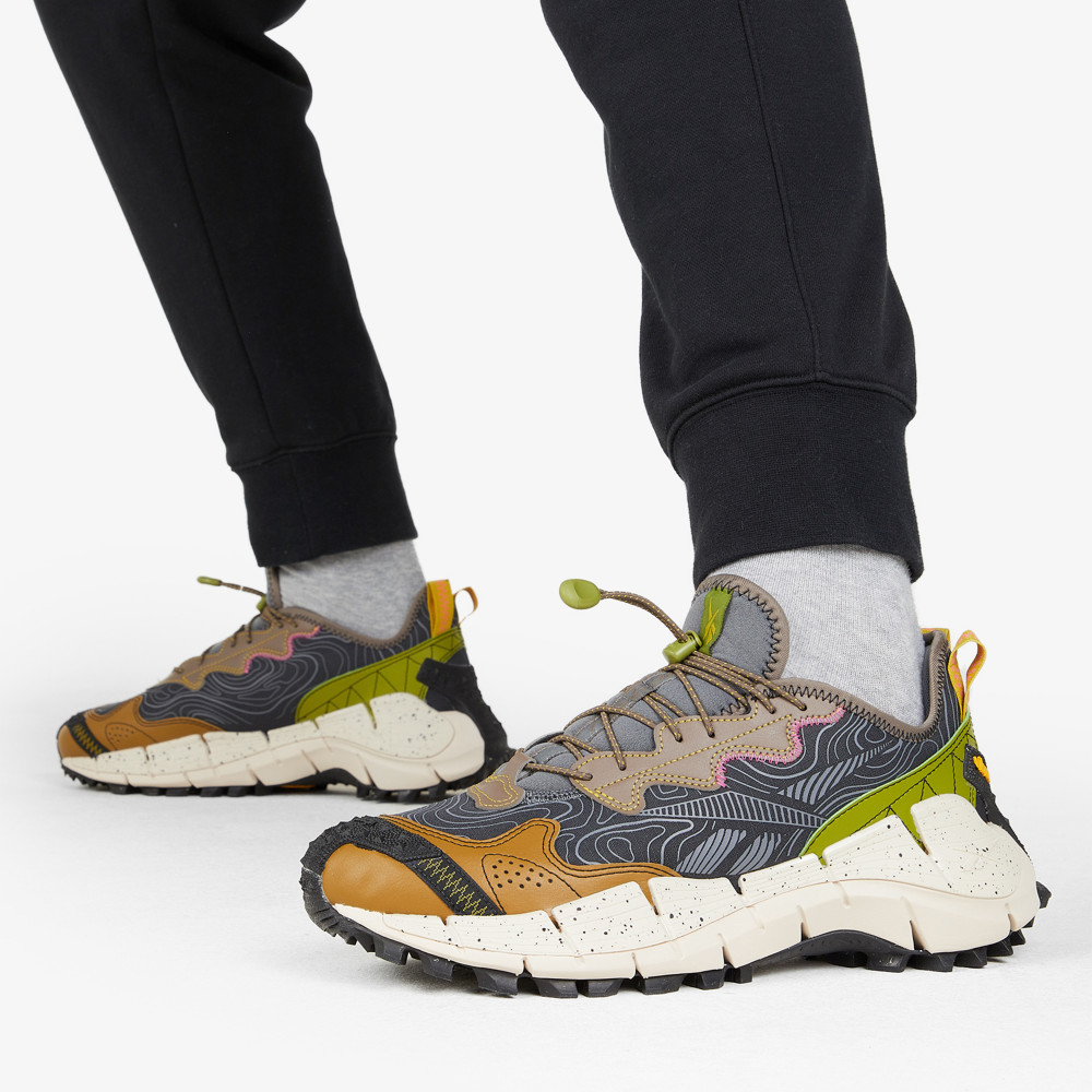 Мужские кроссовки Reebok Zig Kinetica II Edge темно-серый/зеленый цвет ...