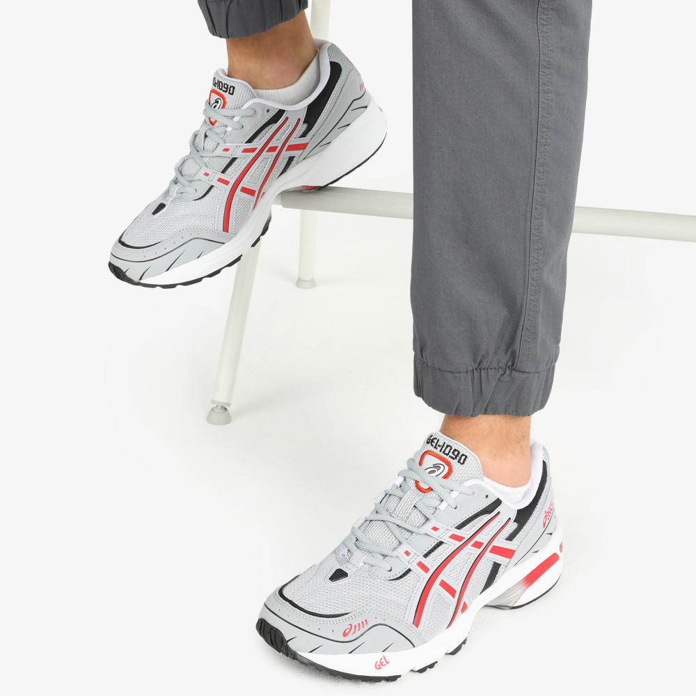 Asics gris online rouge